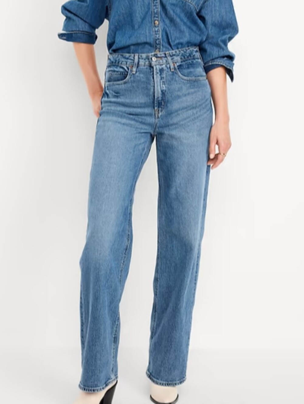Old Navy Extra High Rise Wide Leg Denim Jean Size 4 New Womens